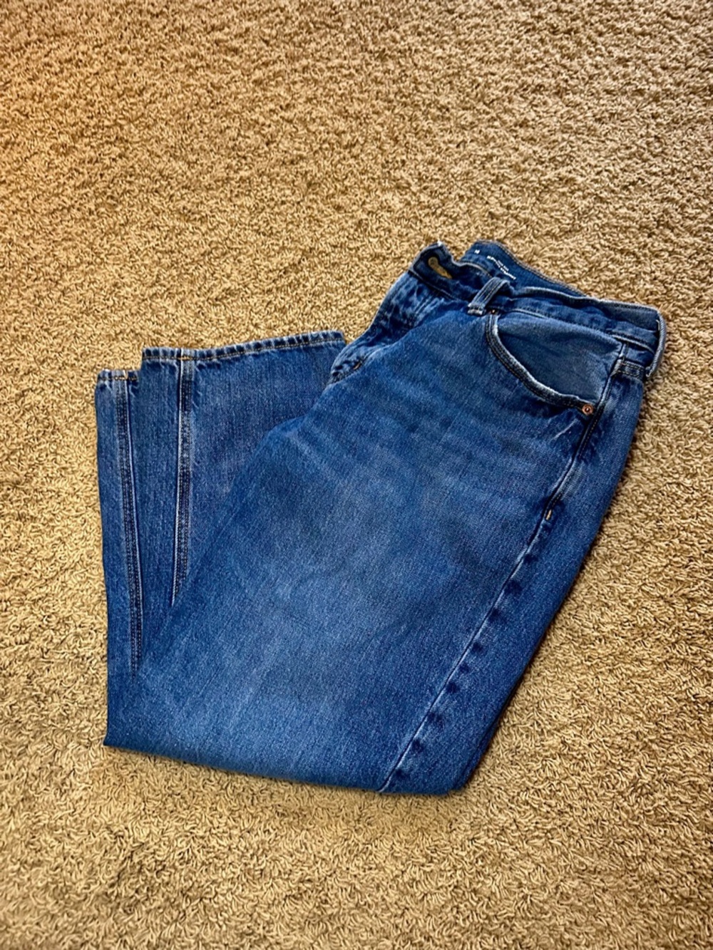 Old Navy Women's Medium Blue High-Rise Straight Jeans